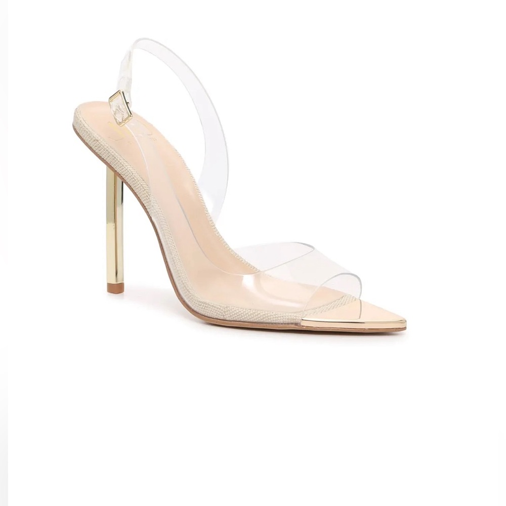 JLO Biancah Clear heels size 6 EUC
